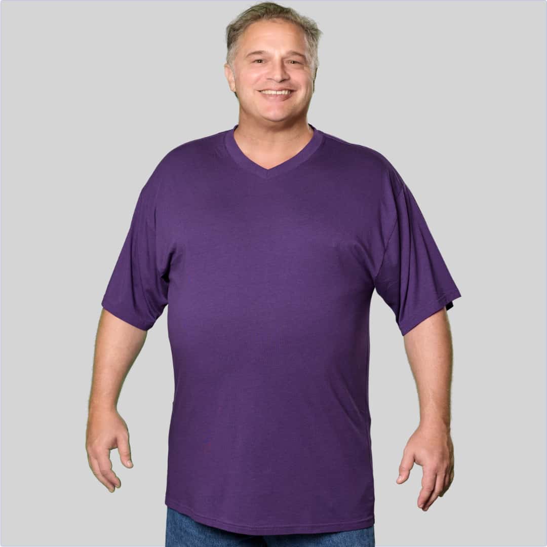 Big Men's V-Neck Bamboo Viscose T-Shirts - 2XL / Licorice (Black