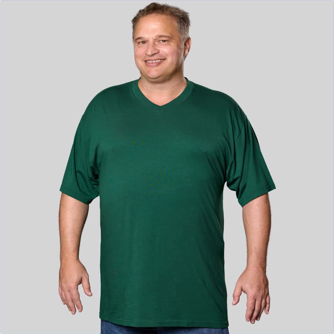 Big Men's V-Neck Bamboo Viscose T-Shirts - 2XL / Licorice (Black