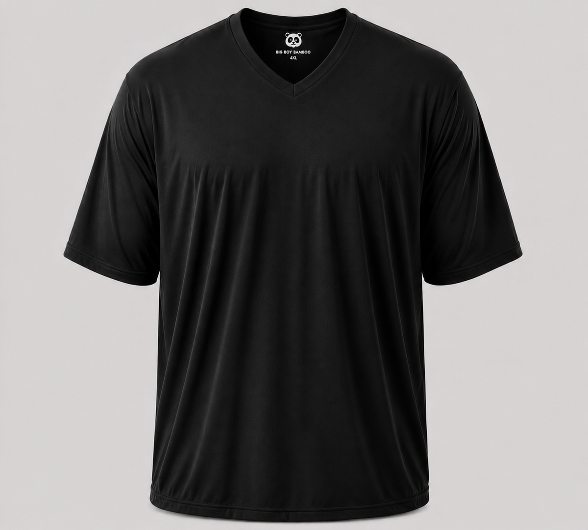 Big Men's V-Neck Bamboo Viscose T-Shirts - 2XL / Licorice (Black