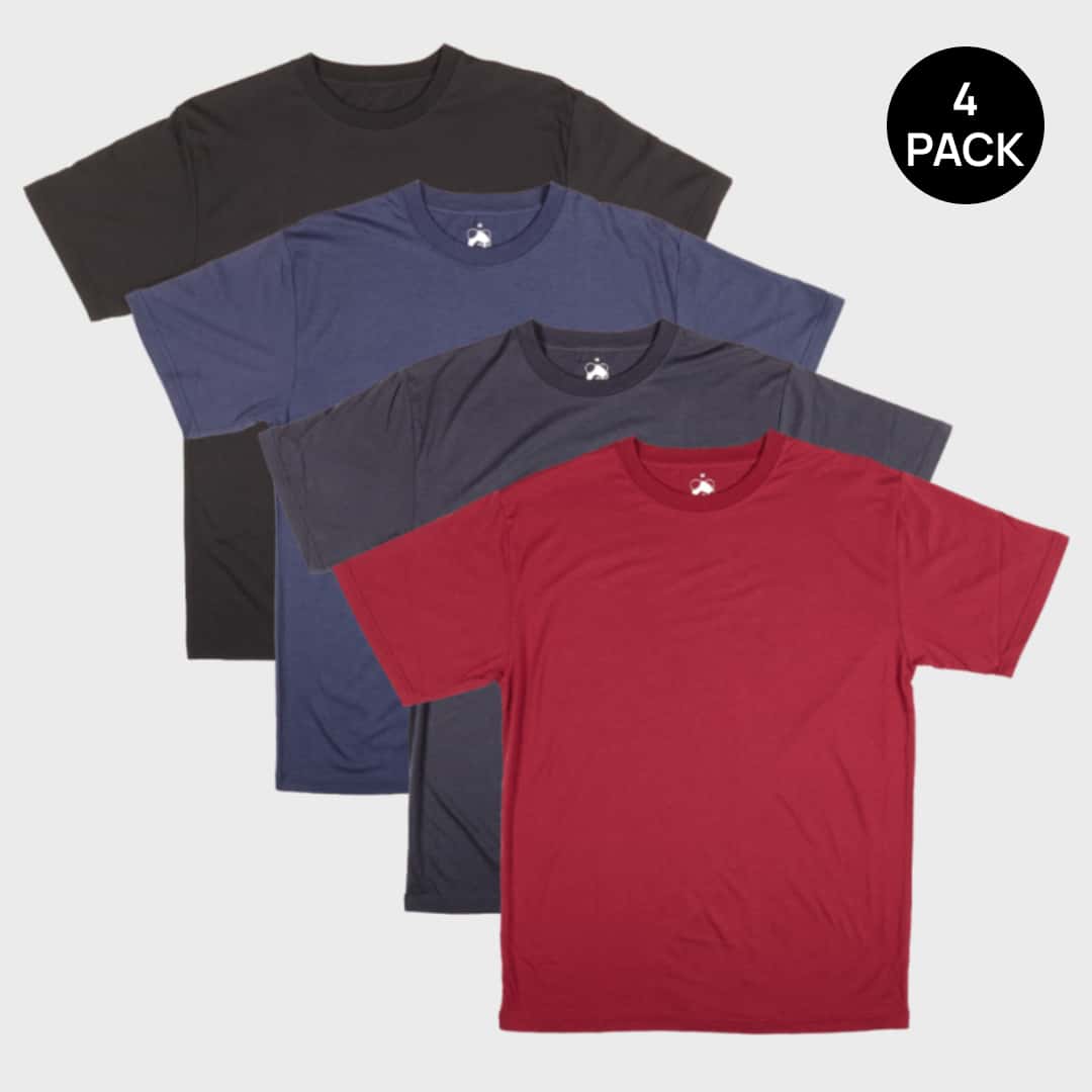 Big Men's 3XL-8XL Crew Neck Best Sellers 4-Pack T-Shirt Bundle
