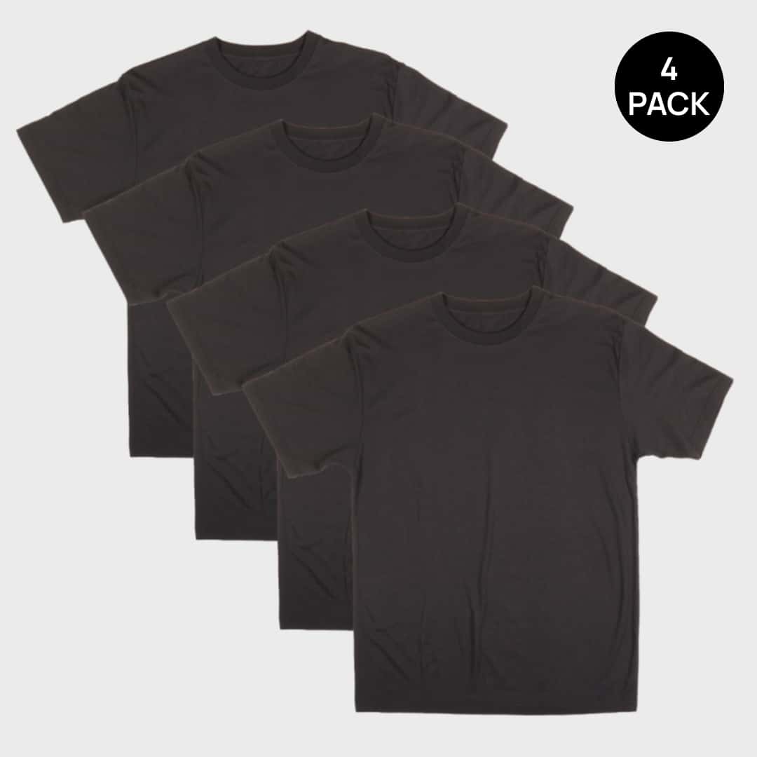 Big Men's 3XL-8XL Crew Neck Bamboo Viscose T-Shirts 4-Pack Bundles