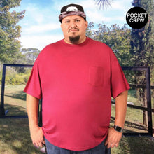 Load image into Gallery viewer, Big Men's Pocket Crew Neck Bamboo Viscose T-Shirts