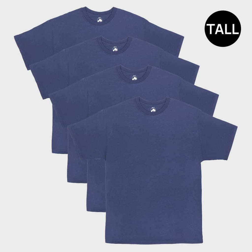 Tall Men's Crew Neck Bamboo Viscose T-Shirts 4-Pack Bundles 1XLT-4XLT