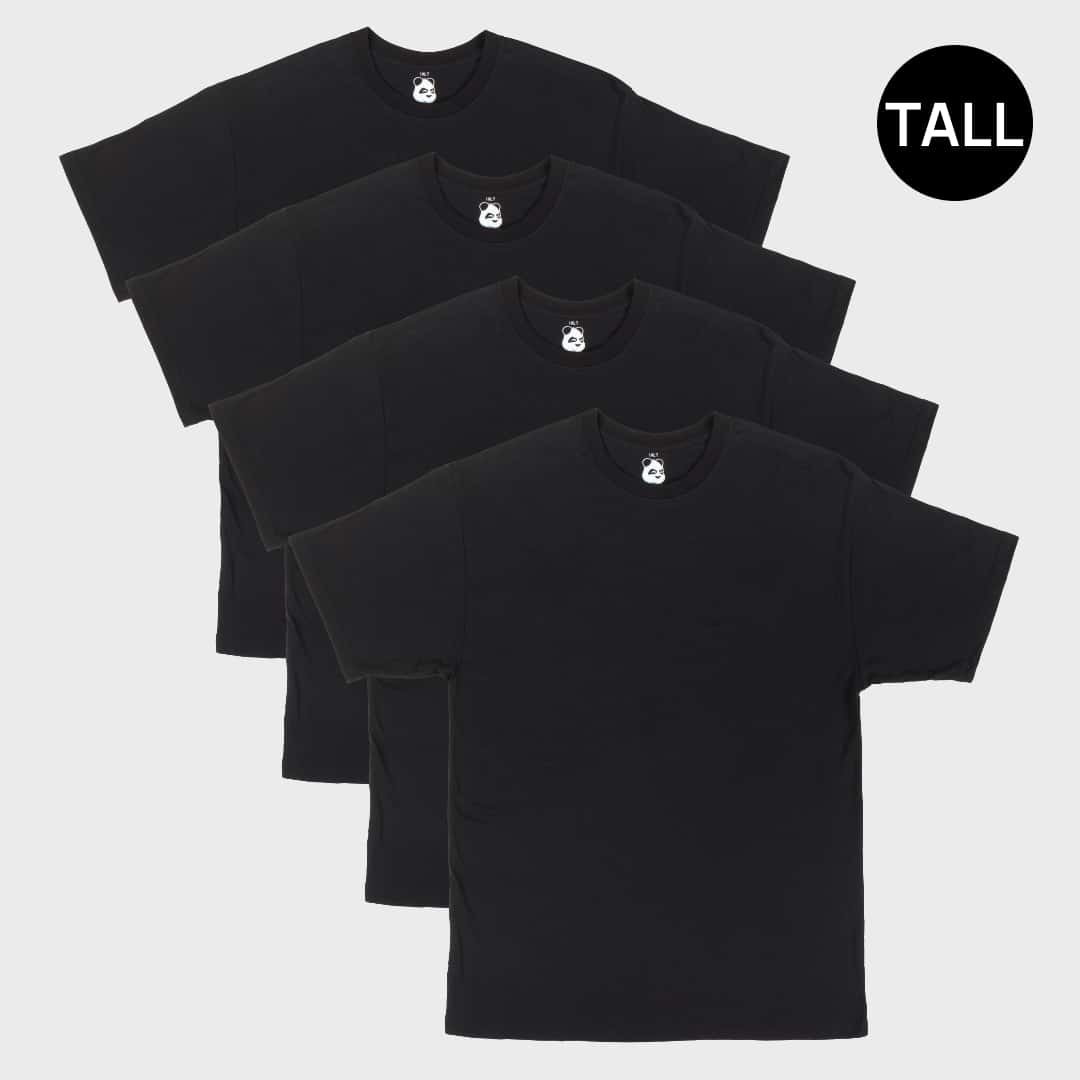 Tall Men's Crew Neck Bamboo Viscose T-Shirts 4-Pack Bundles