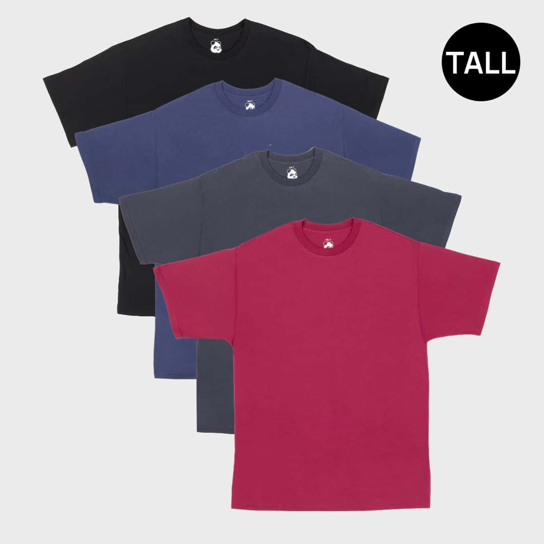 Tall Men's Crew Neck Best Sellers Variety 4-Pack Bamboo Viscose T-Shirts