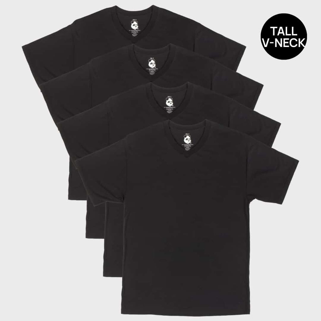 Tall Men's V-Neck Bamboo T-Shirts 4-Pack Bundles 1XLT-4XLT