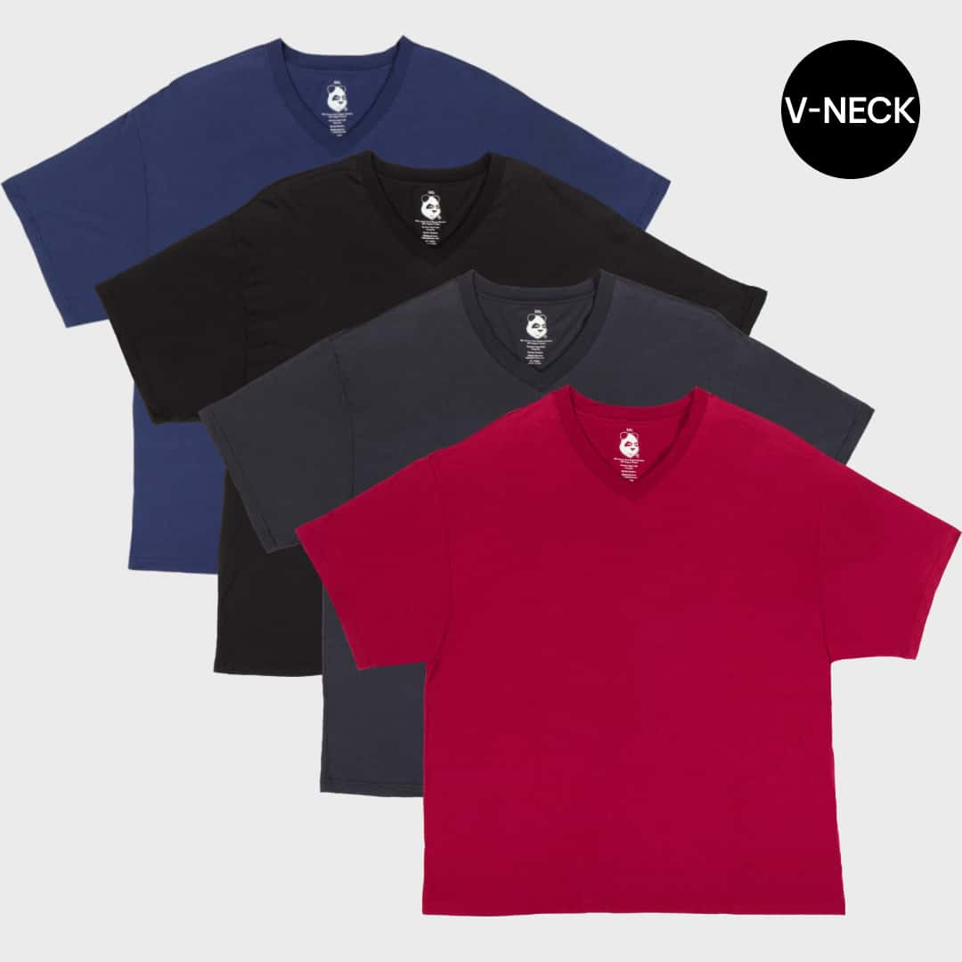Big Men's V-Neck Best Sellers 4-Pack Bamboo Viscose T-Shirt Bundle