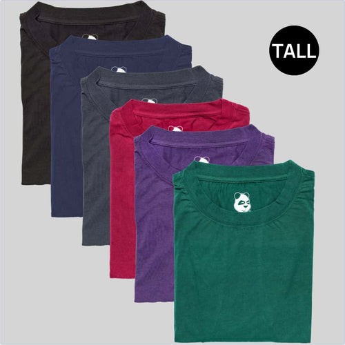 Tall Men's Crew Neck Ultimate Variety 6-Pack Bamboo Viscose T-Shirt Bundle