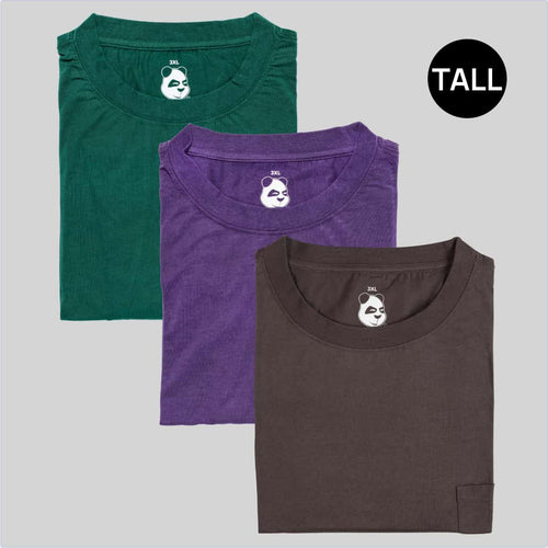 Tall Men's Pocket Crew Neck Performance Essentials 3-Pack Bamboo Viscose T-Shirt Bundle