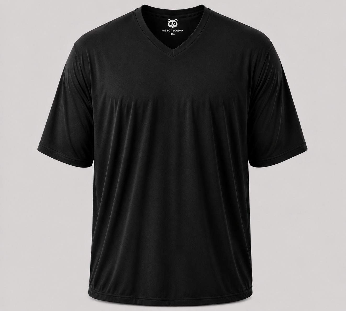 Big Men's V-Neck Bamboo Viscose T-Shirts - 2XL / Licorice (Black