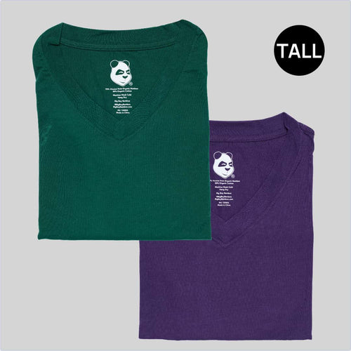 Tall Men's V-Neck Performance Essentials 2-Pack Bamboo Viscose T-Shirt Bundle